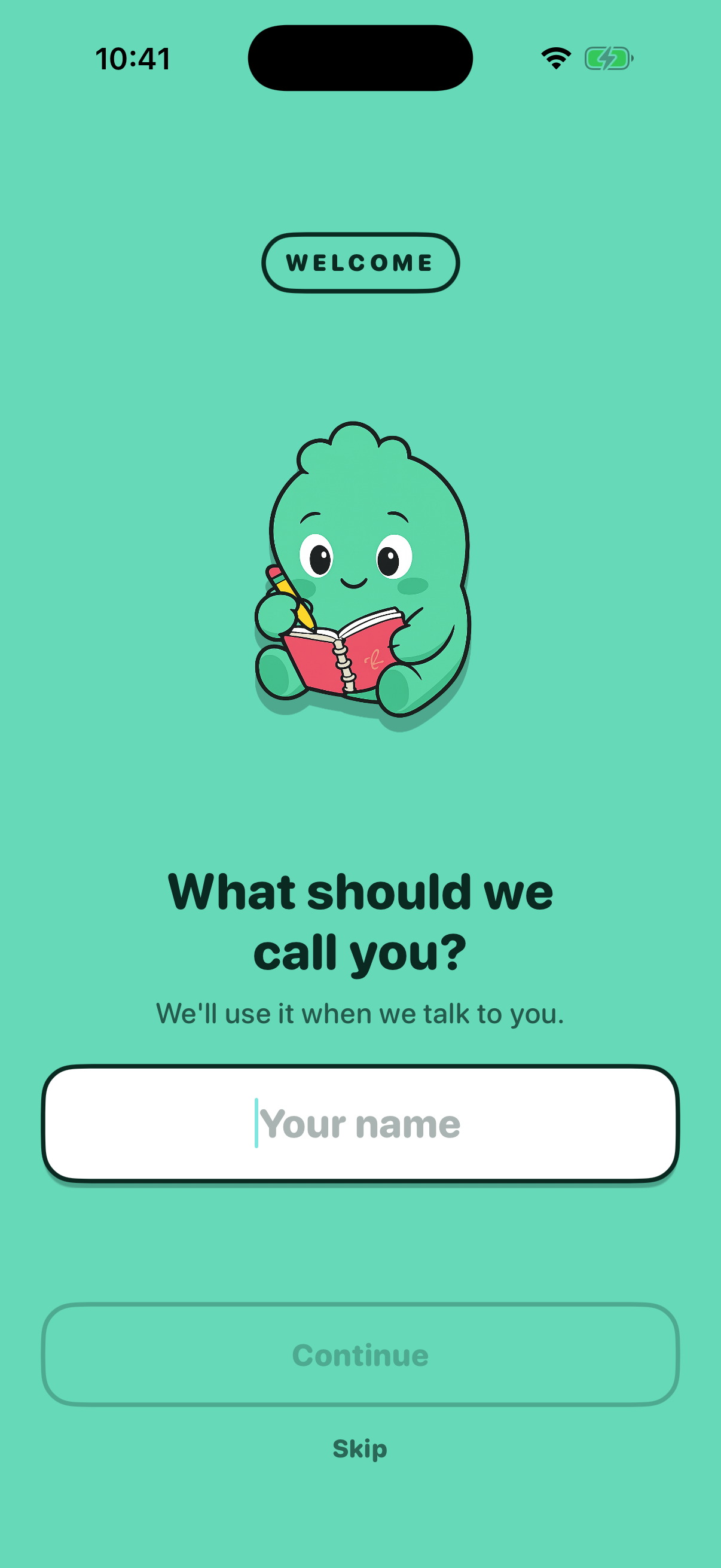 Name Input screen capture